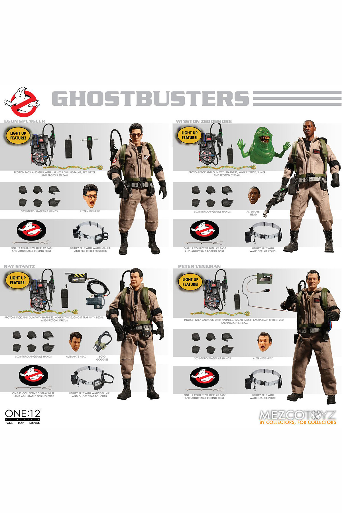 Mezco Ghostbusters Action Figures 1/12 Deluxe Box Set METAL